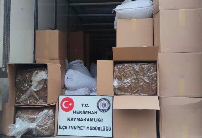 Malatya’da kaçakçılık operasyonu: 7 ton kaçak tütün ele geçirildi